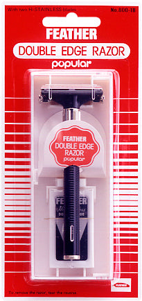 Feather Popular Double Edge Razor 800-IB partahöylä paketissa
