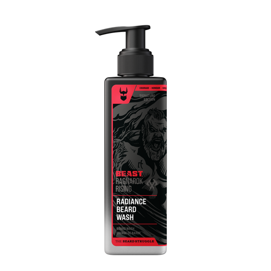 the beard struggle signature edition beast ragnarok rising radiance beard wash parta shampoo pumppupullossa