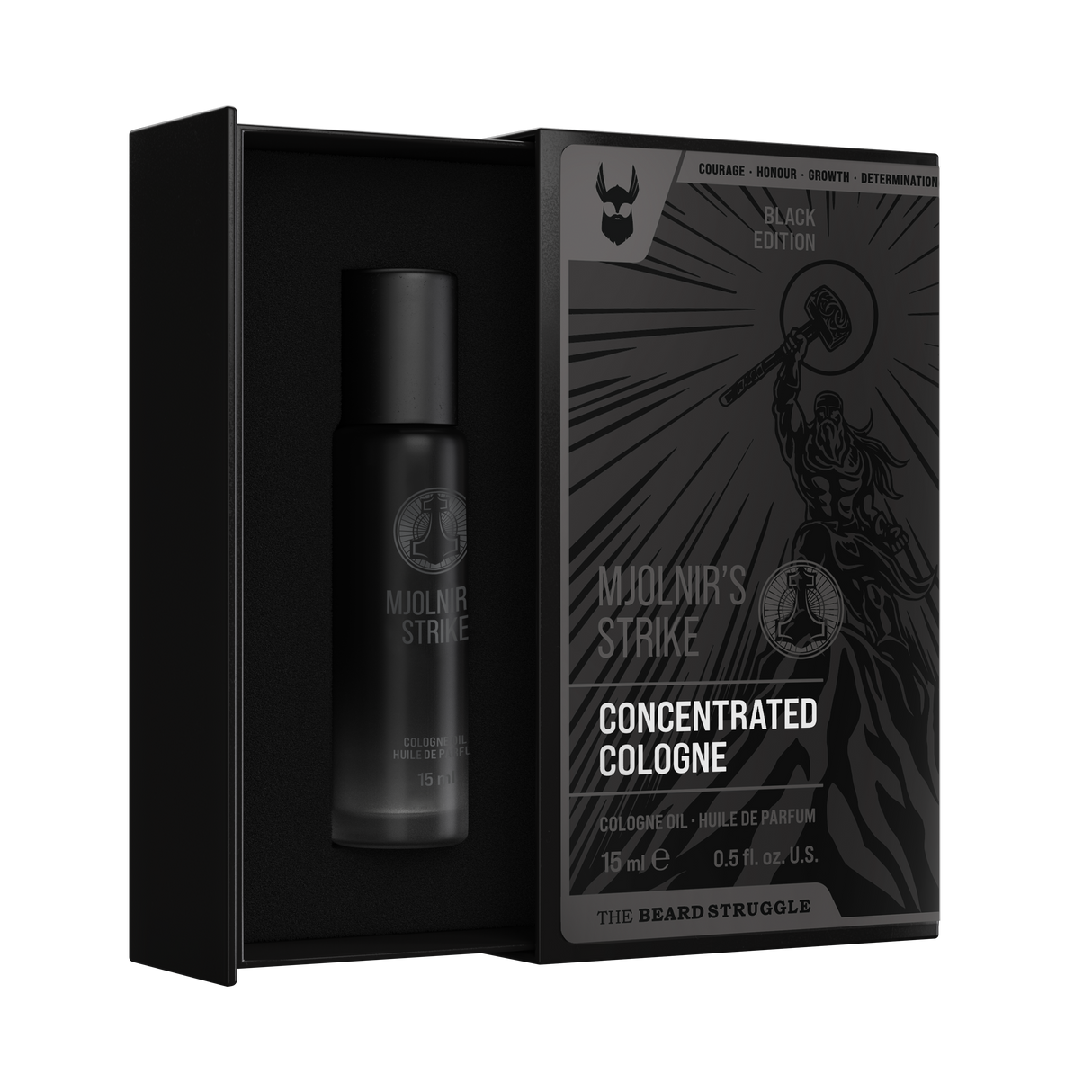 Beard Struggle Concentrated Cologne Oil Mjolnir's Strike 15 ml tuoksutiiviste pakkauksessa