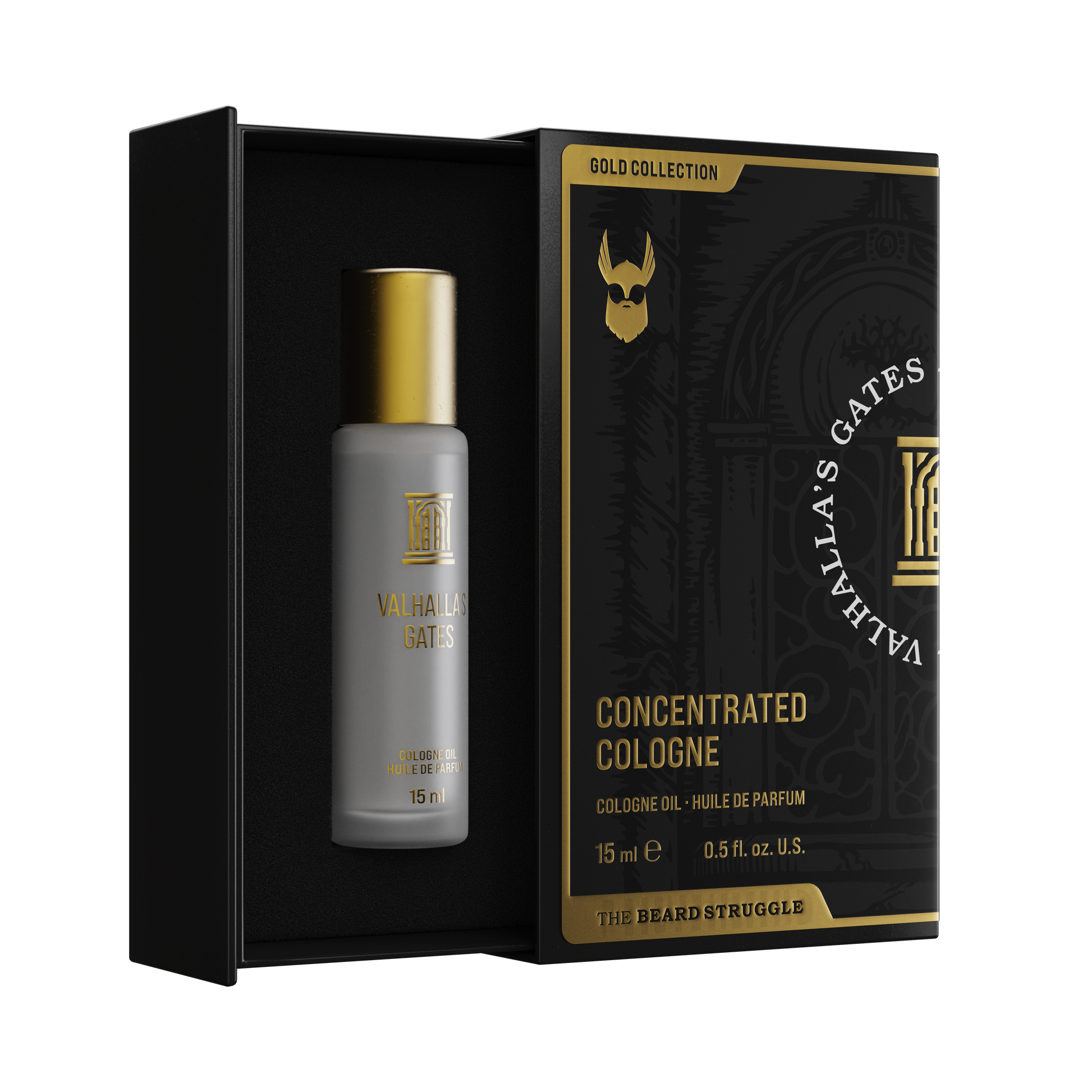 The Beard Struggle Concentrated Cologne Oil Valhalla's Gates 15 ml tuoksutiiviste pakkauksessa