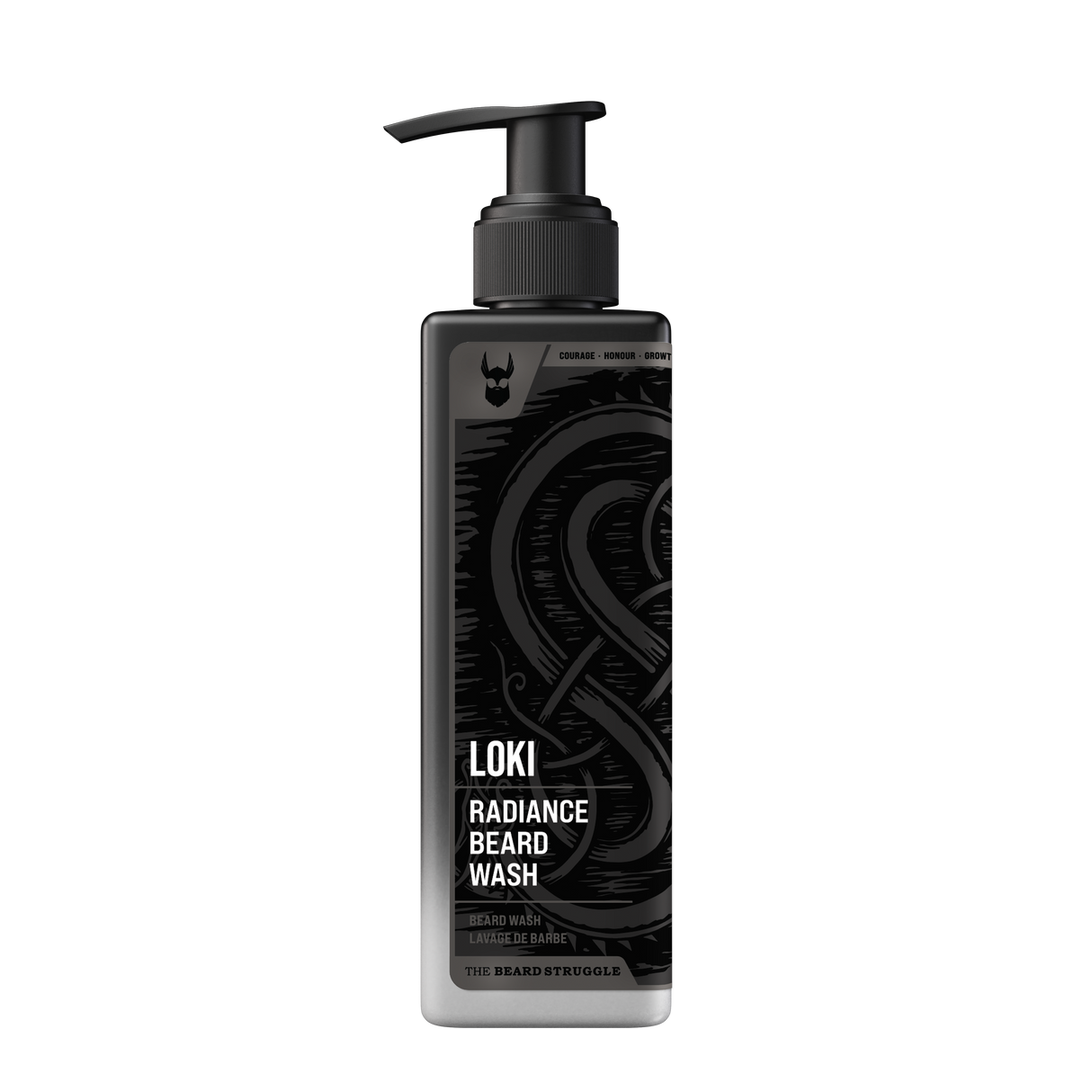 The Beard Struggle Radiance Beard Wash Loki Unscented -hajusteeton partashampoo 240 ml pumppupullossa