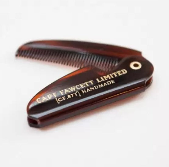 Captain Fawcett Foldable Moustache Comb taitettava käsintehty viiksikampa Limited Handmade