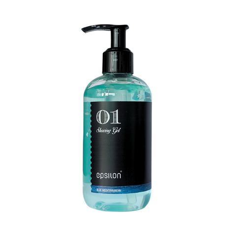Epsilon Shaving Gel 01 Blue Mediterranean - kirkas parranajogeeli 250 ml