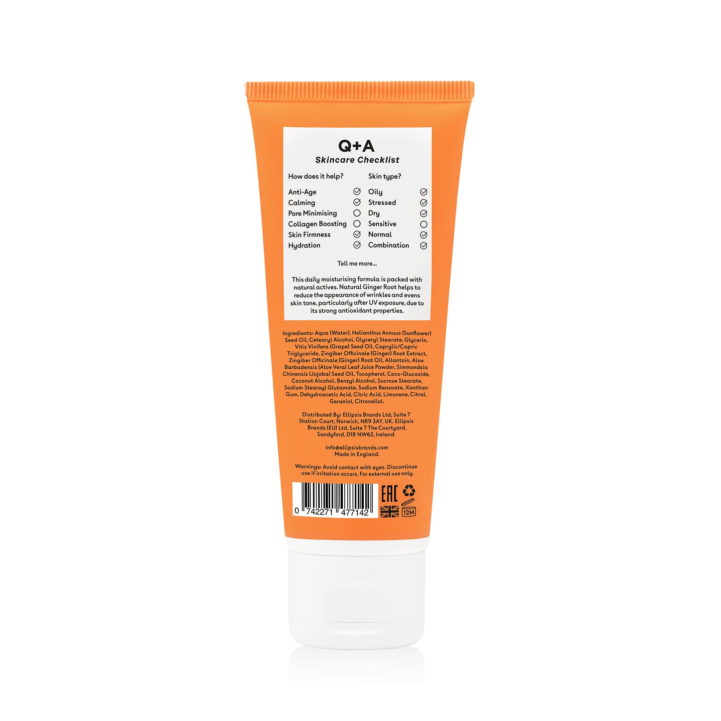 Q+A Ginger Root Daily Moisturiser -kosteusvoide back skicare checklist