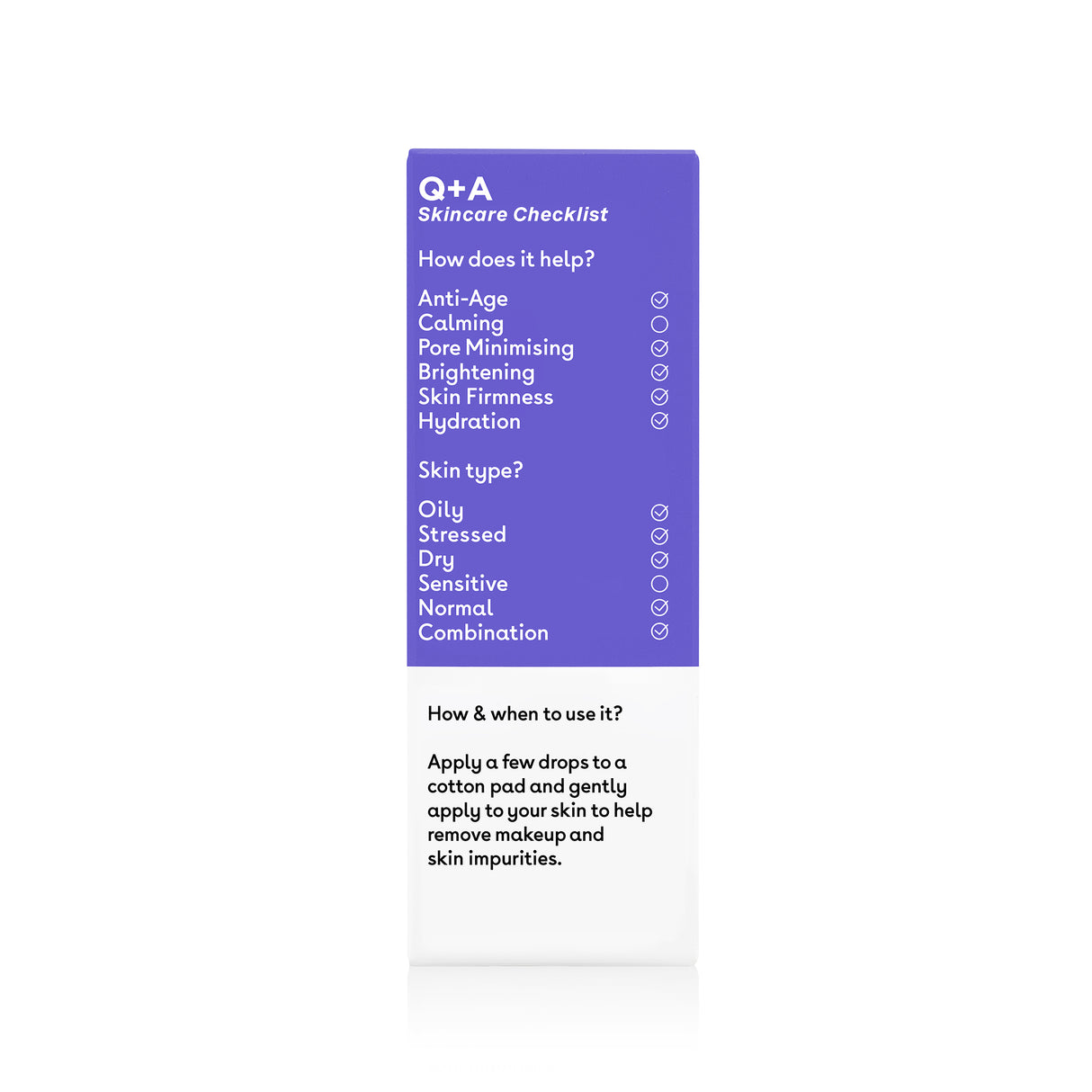 Q+A Glycolic Acid Daily Toner - kuoriva kasvovesi back skincare checklist