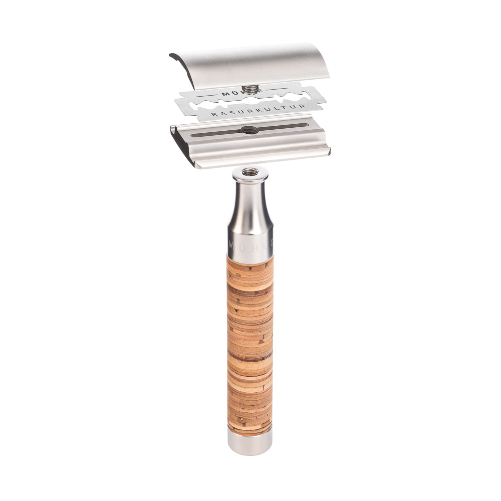 Mühle Rocca Shaving Set S 091 M 95 SR Birch Safety Razor Open