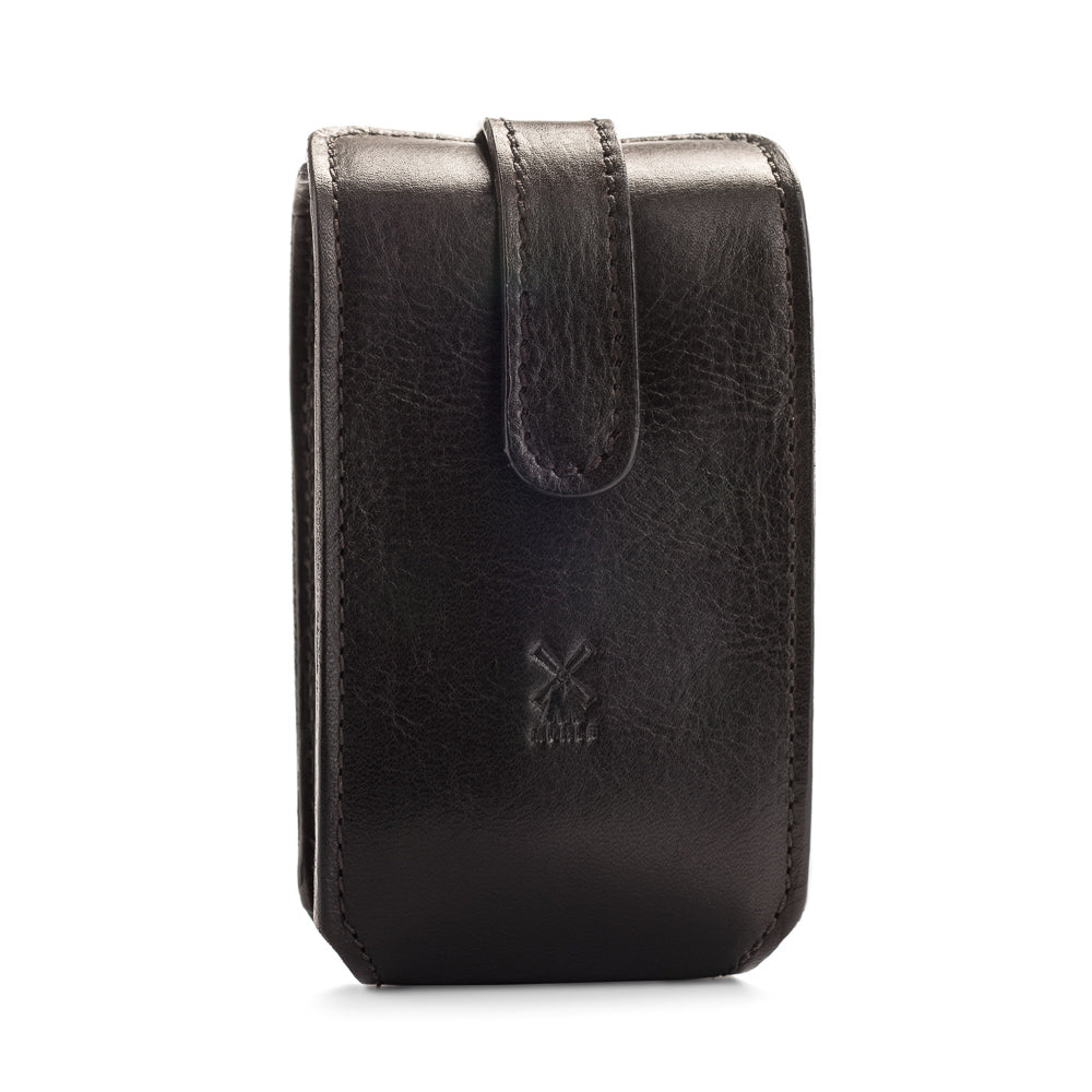 Mühle Travel Shaving Bag musta nahkainen laukku parranajotarvikkeille