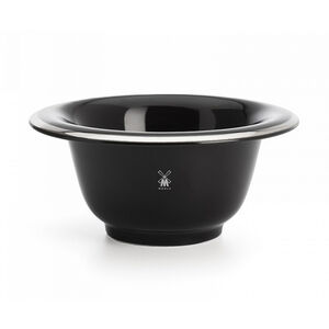 Mühle saippuakulho musta posliini logo sivussa