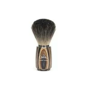Omega Black Badger Shaving Brush Wooden Handle 6752 partasuti mustaa mäyränkarvaa