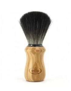 Omega Black Hi-Brush Olive Wood Shaving Brush oliivipuinen musta partasuti synteettiset harjakset