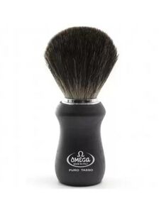 Omega Pure Badger Shaving Brush 6833 musta mäyränkarvapartasuti mustilla harjaksilla ja mustalla kahvalla