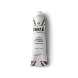 Proraso White Shaving Soap in a Tube Sensitive Oat & Green Tea parranajovoide tuubissa