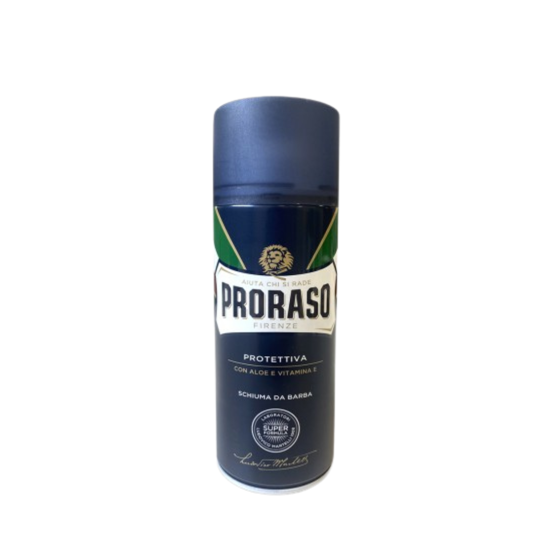 Proraso Blue Shaving Foam Protective Aloe & Vitamin E -partavaahto sininen 400 ml