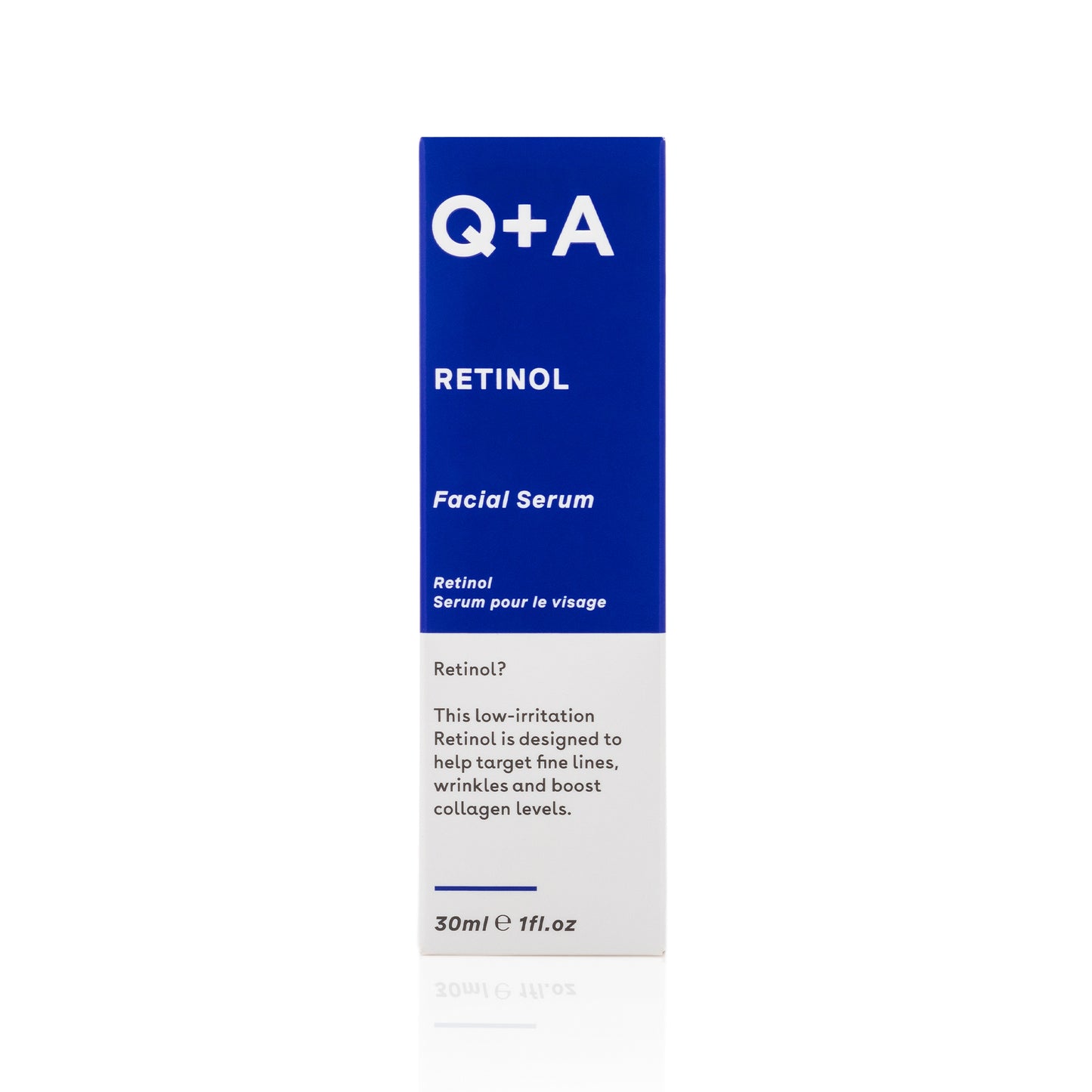 Q+A Retinol Facial Serum - anti-age-seerumi front pakkaus 30ml