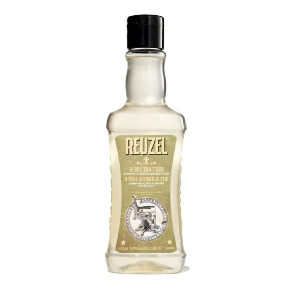 Reuzel 3-in-1 Tea Tree Shampoo 350 ml teepuuöljy shampoo, hoitoaine ja suihkugeeli