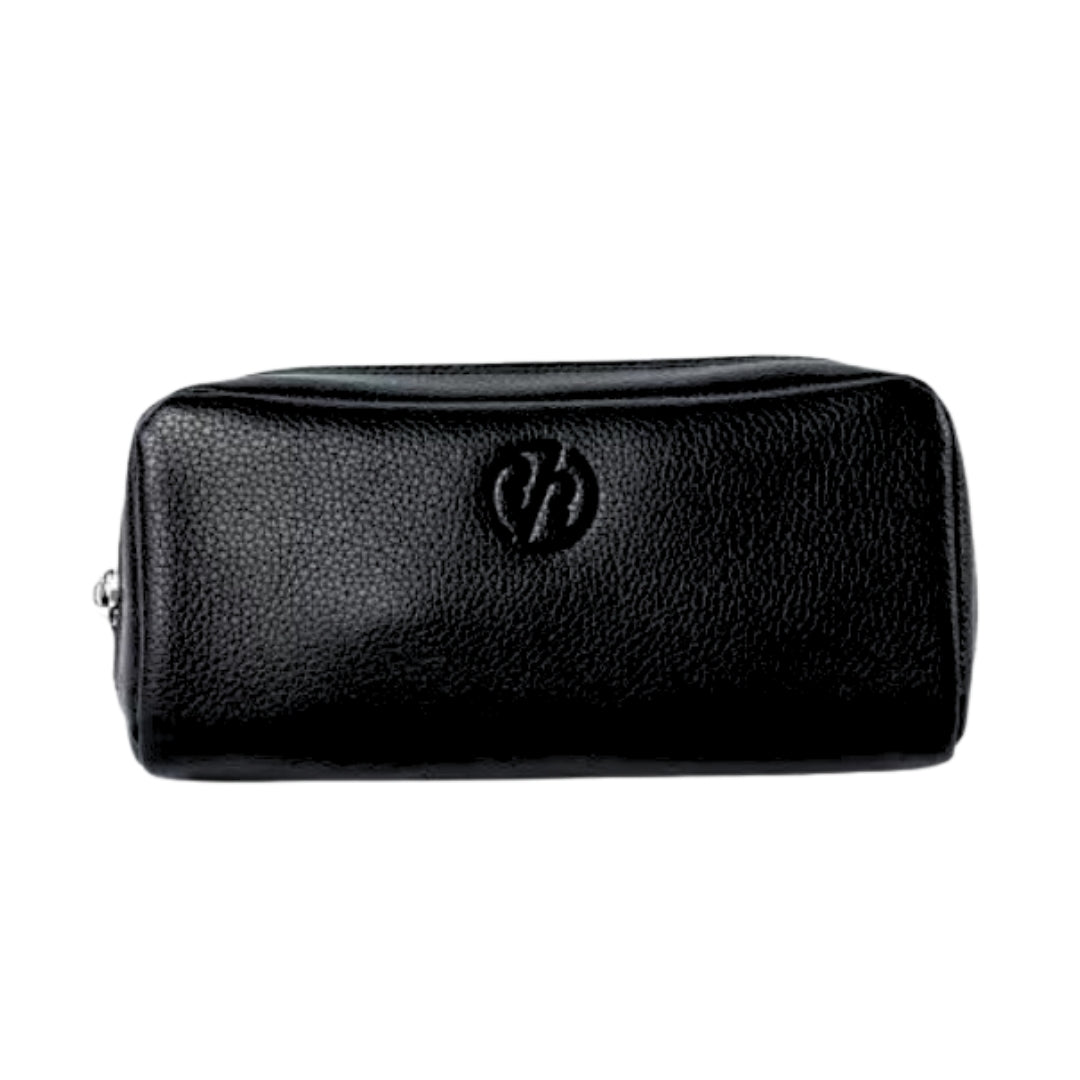 Rockwell Genuine Black Leather Toiletry Bag - musta toilettipussi nahkaa parranajotarvikkeille