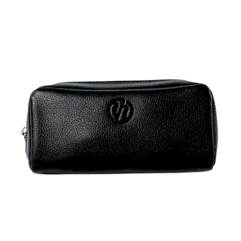 Rockwell Genuine Black Leather Toiletry Bag - toilettipussi parranajotarvikkeille
