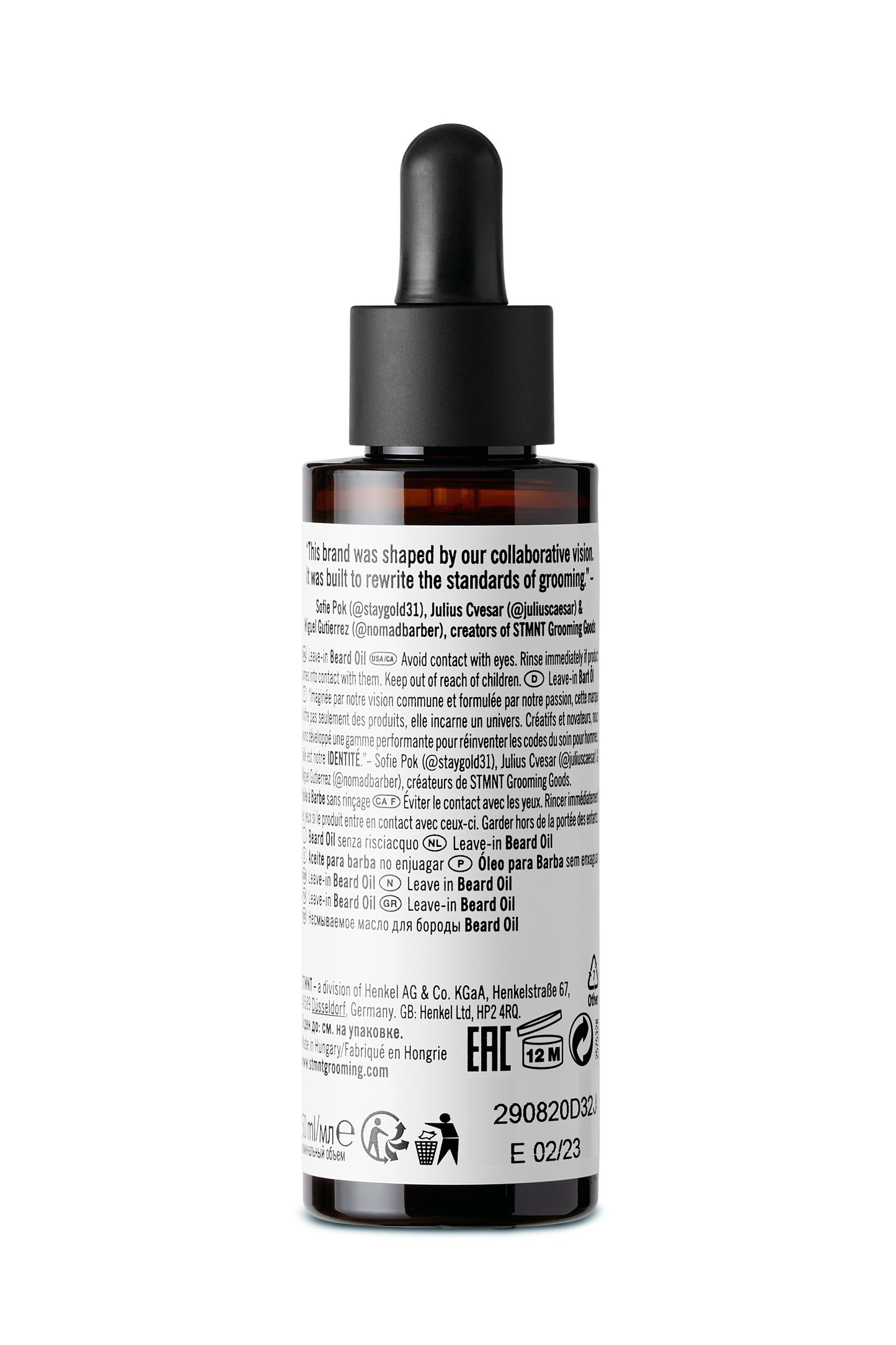 STMNT Beard Oil Pakkaus BAck