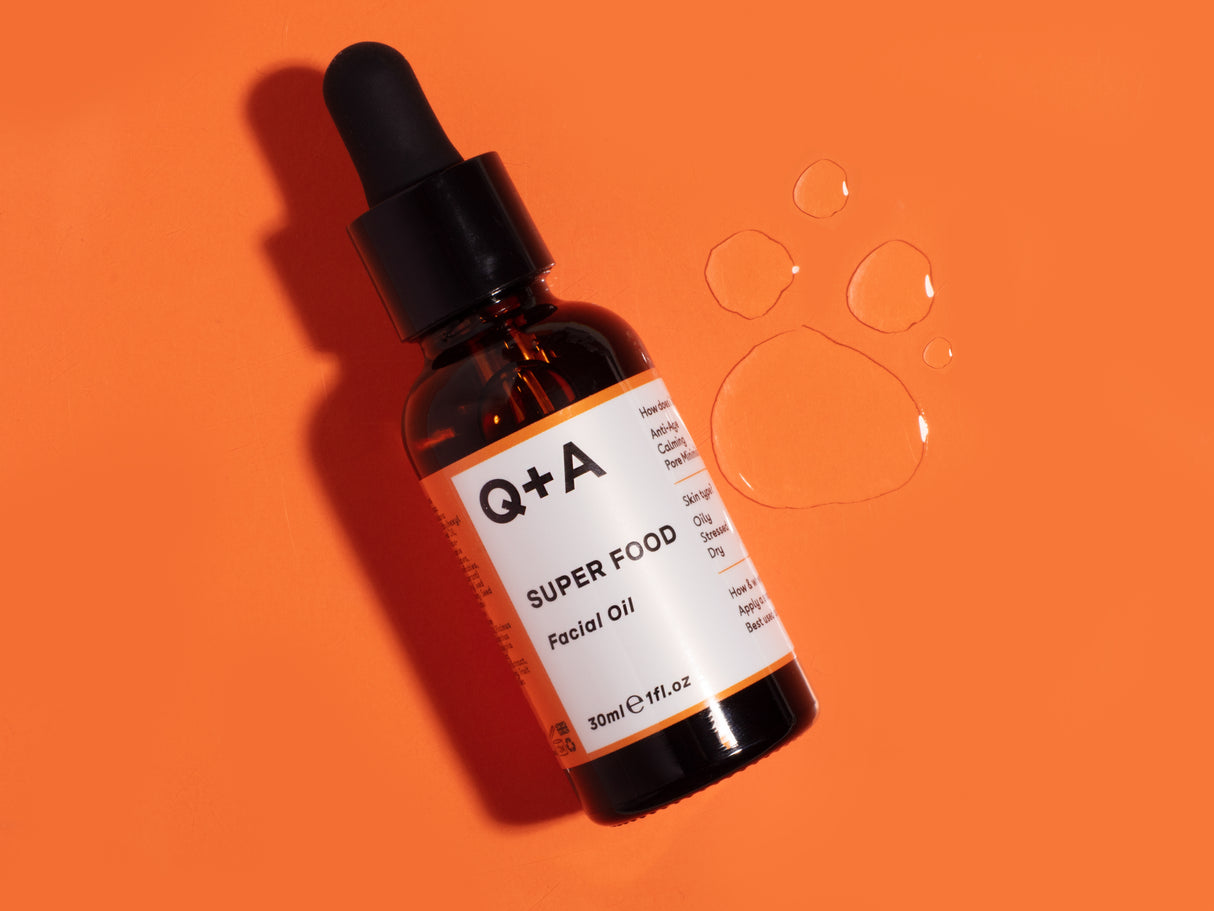 Q+A Super Food Facial Oil -kasvoöljy öljy pipettipullossa 30 ml