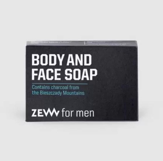 Zeww for men body and face soap with charcoal keho- ja naamasaippua