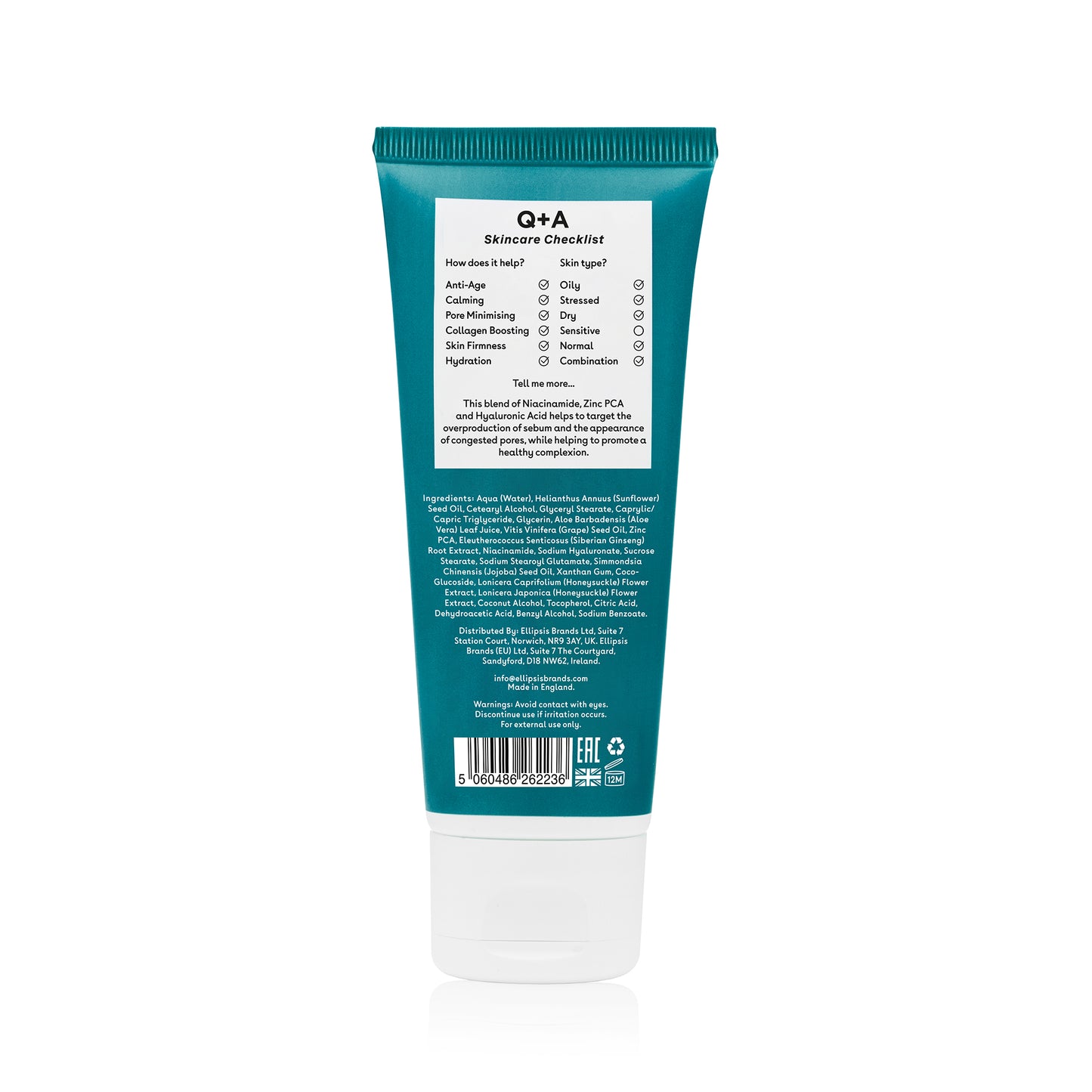 Q+A Zinc PCA Daily Moisturiser - kosteusvoide rasvoittuvalle iholle sinkkivoide back skincare checklist