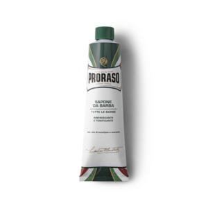 Proraso Green Shaving Soap in a Tube Refreshing Menthol & Eucalyptus parranajovoide tuubissa