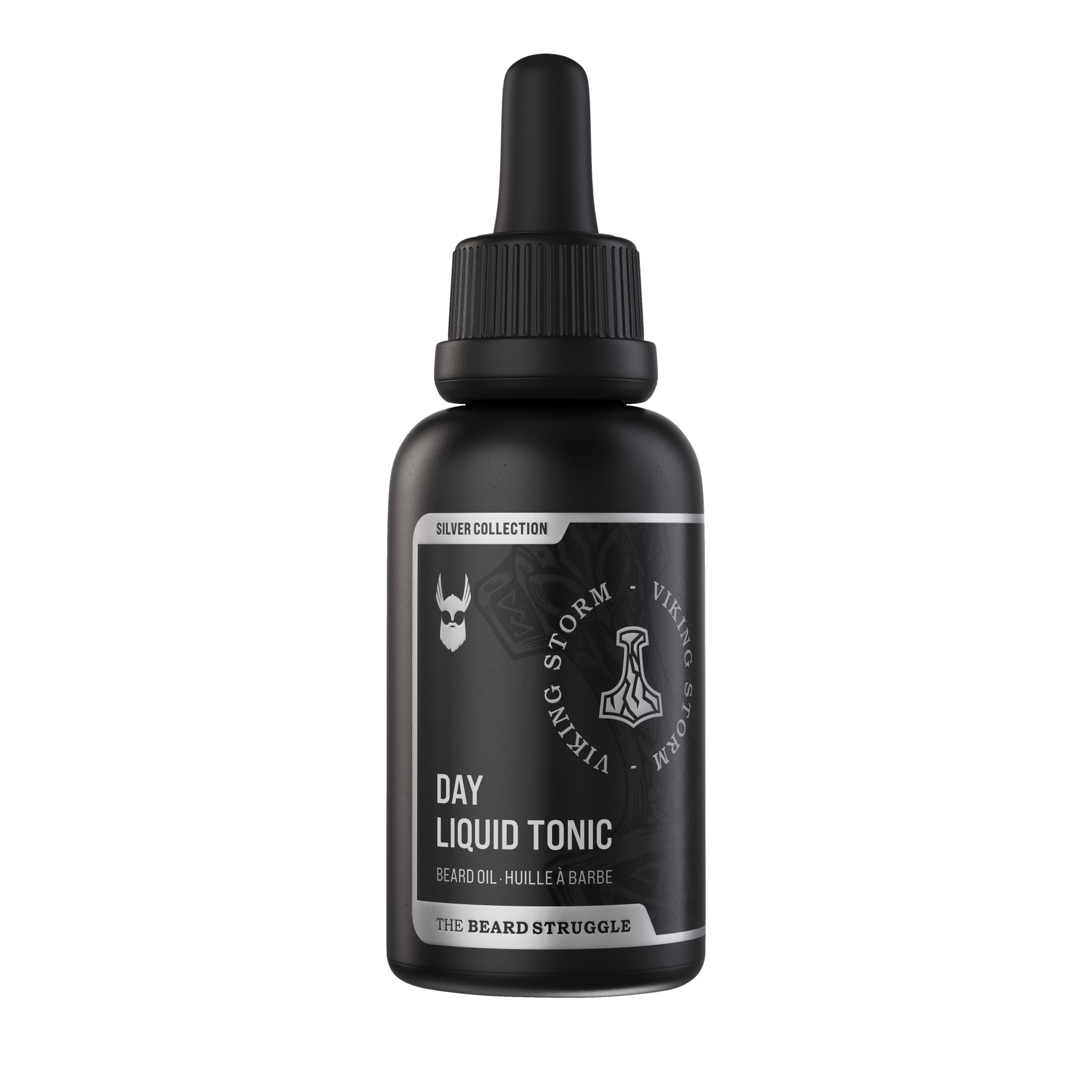 Beard Struggle silver edition Day Liquid Tonic Viking Storm partaöljy pipettipullossa