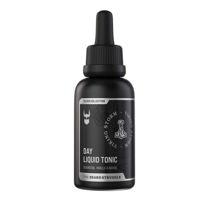 Beard Struggle silver edition Day Liquid Tonic Viking Storm partaöljy pipettipullossa