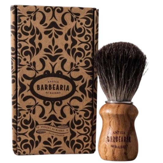 Antiga Barbearia de Bairro Shaving Brush Wooden Badger partasuti mäyränkarvalla ja puuvarrella