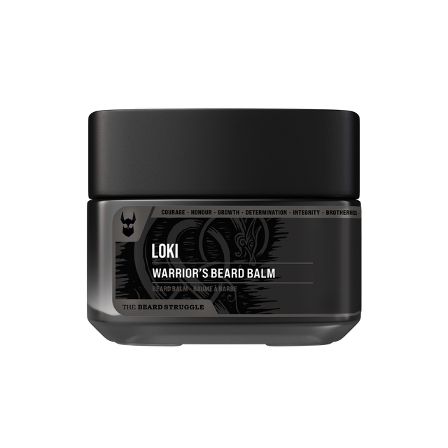 The Beard Struggle Warrior's Beard Butter Loki Unscented hajusteeton partavoi mustassa purkissa 50g 