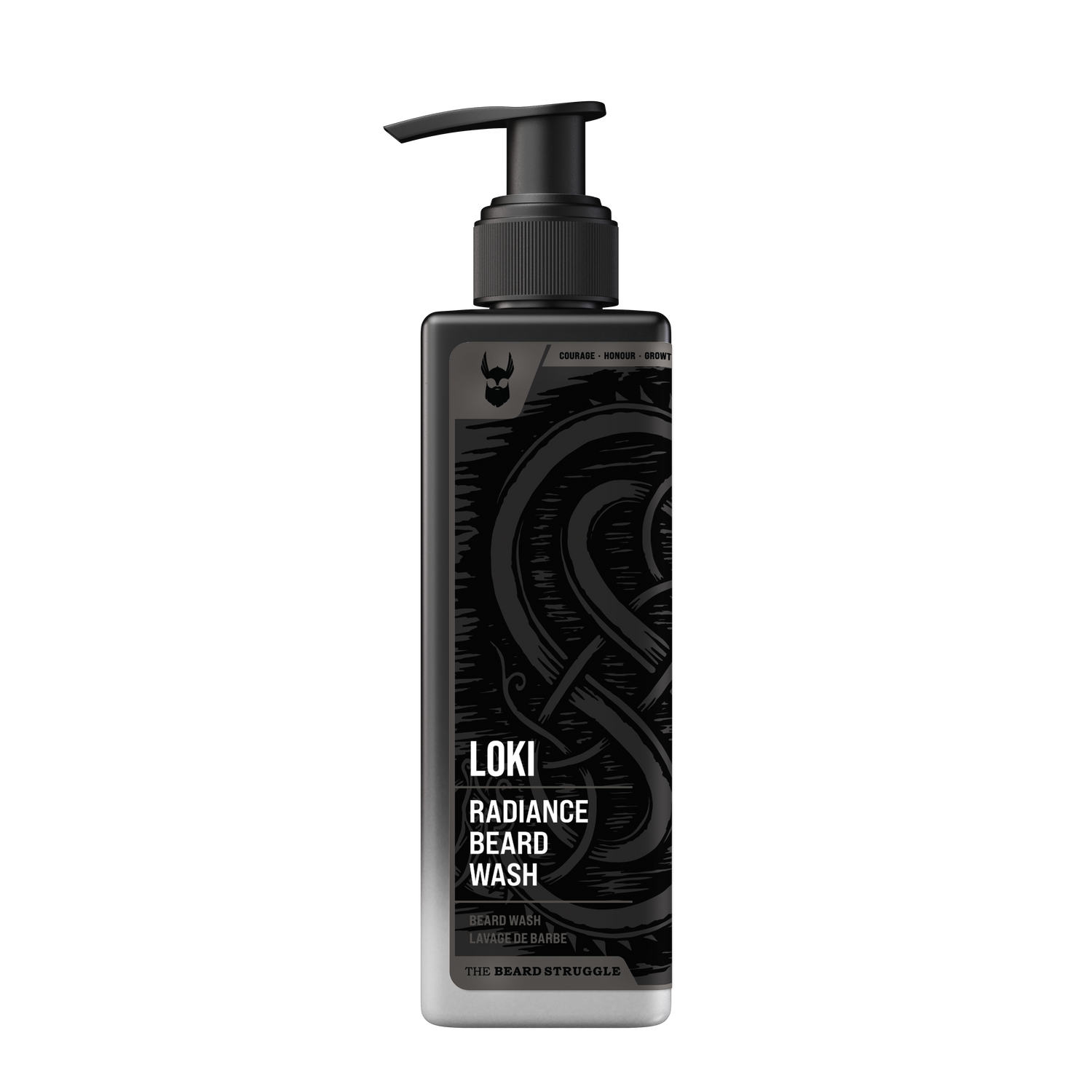 The Beard Struggle Radiance Beard Wash Loki Unscented -hajusteeton partashampoo 240 ml pumppupullossa