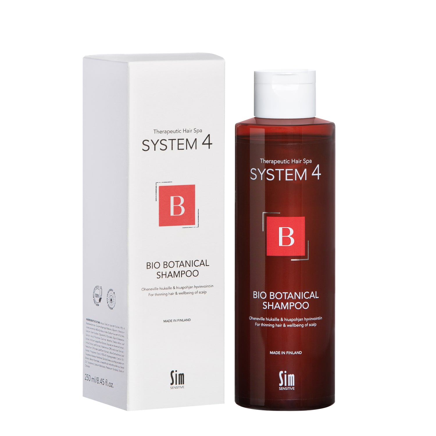 Sim Sensitive System 4 Bio Botanical Shampoo oheneville hiuksille ja hiuspohjan hyvinvointiin