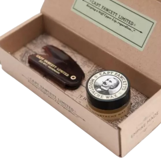 Captain Fawcett Expedition Strength Moustache Wax and Foldable Comb
