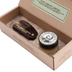 Captain Fawcett Expedition Strength Moustache Wax - voimakas viiksivaha 15 ml + taitettava viiksikampa