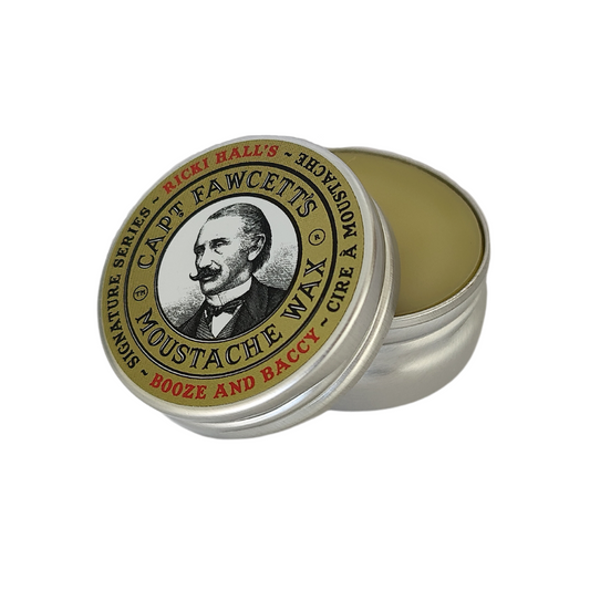 Captain Fawcetts Booze and Baccy  Ricky Hall's Cire à moustache signature series Moustache Wax Viiksivaha purkissa