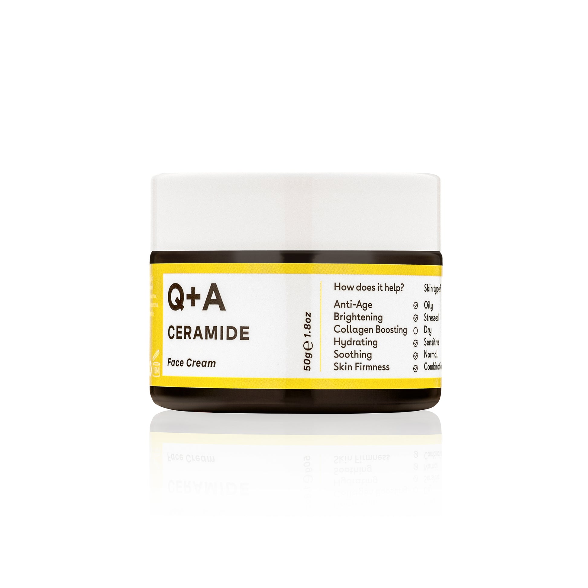 Q+A Ceramide Face Cream - kosteusvoide kuivalle iholle 50g