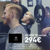 M Room silver 10 daytime 294€ sis. 10 palvelua, vapaavalintainen pulse-tuoe, 3 premium Extra-palvelua. Voimassa ma-ke, muina iakona +6€ lisämaksu