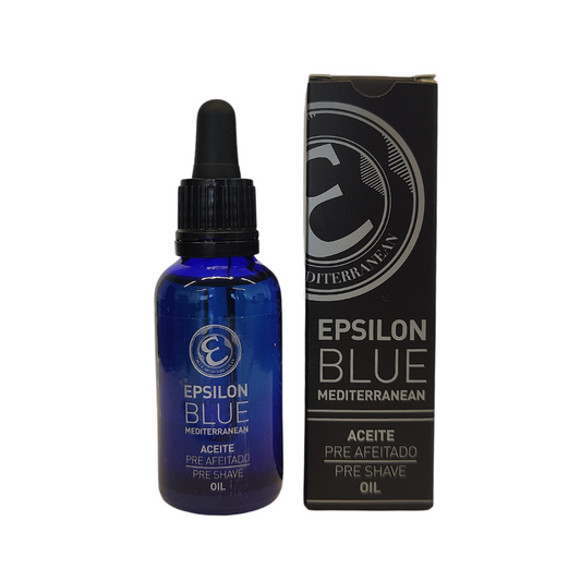 Epsilon Blue Mediterranean Pre Shave Oil öljy pipettipullossa