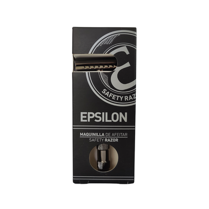 Epsilon Razor Black Metal musta metalli safety razor  maquinilla de afeitar Partahöylä pakkaus