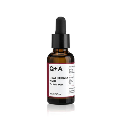 Q+A Hyaluronic Acid Facial Serum - kosteuttava seerumi hyaluronihappo pipettipullossa 30ml