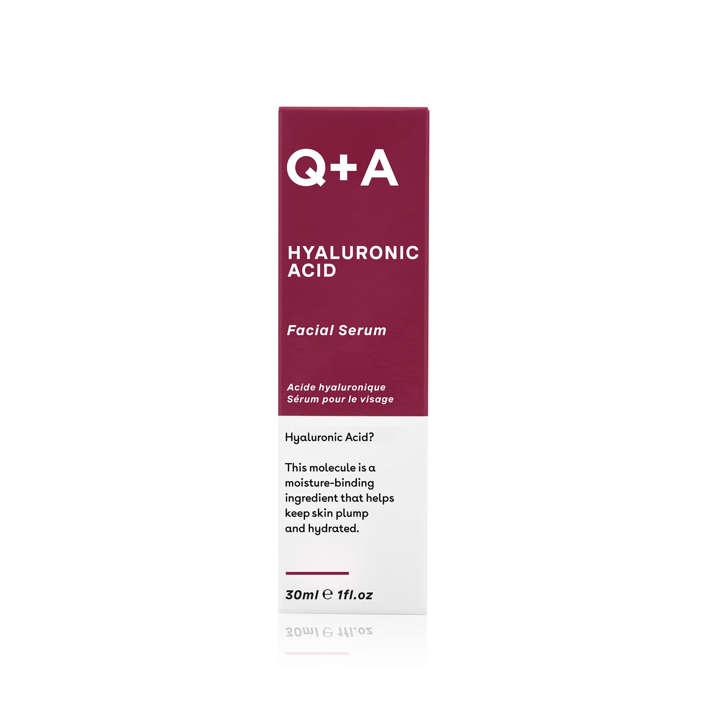 Q+A Hyaluronic Acid Facial Serum - kosteuttava seerumi hyaluronihappo front pakkaus