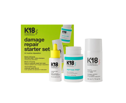 K18 Hair Damage Repair Starter Set Molecular Repair Hair Oil matkakoko Peptide Pred Detox shampoo matkakoossa Leave-in Molecular Hair Mask 50 ml
