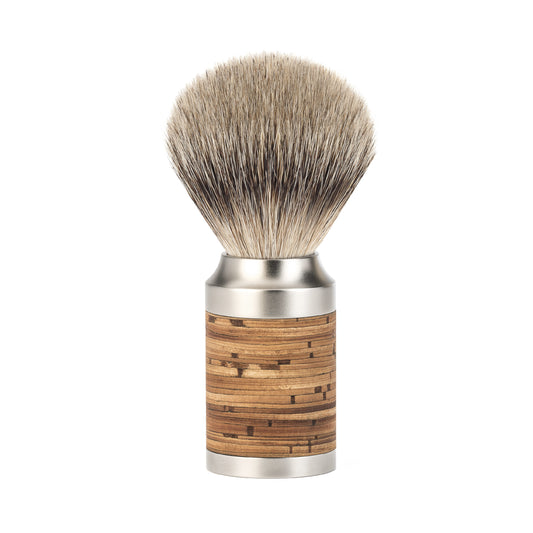 Mühle Rocca Shaving Brush Badger Birch mäyränkarvapartasuti tuohi puukuvio koivu