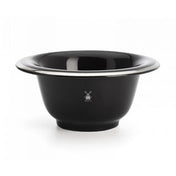 Mühle saippuakulho musta posliini logo sivussa