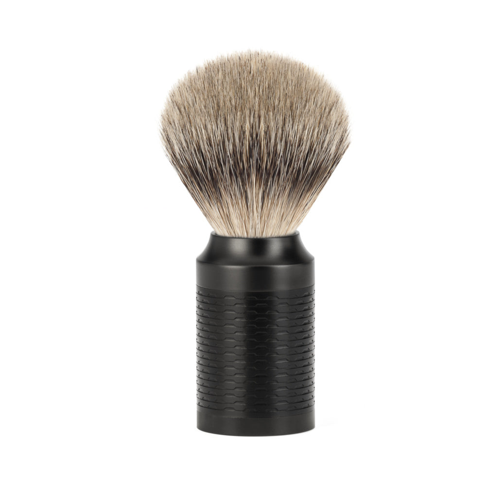 Mühle Rocca Shaving Brush JET DLC black musta partasuti mäyränkarvalla