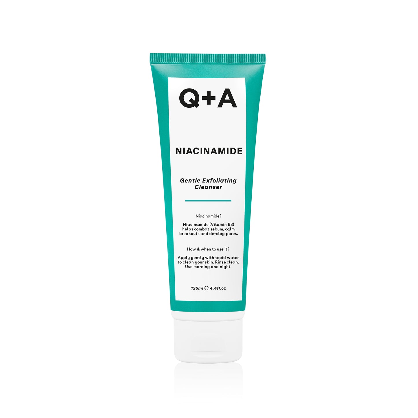 Q+A Niacinamide Gentle Exfoliating Cleanser - kuoriva kasvojen puhdistusaine 125ml