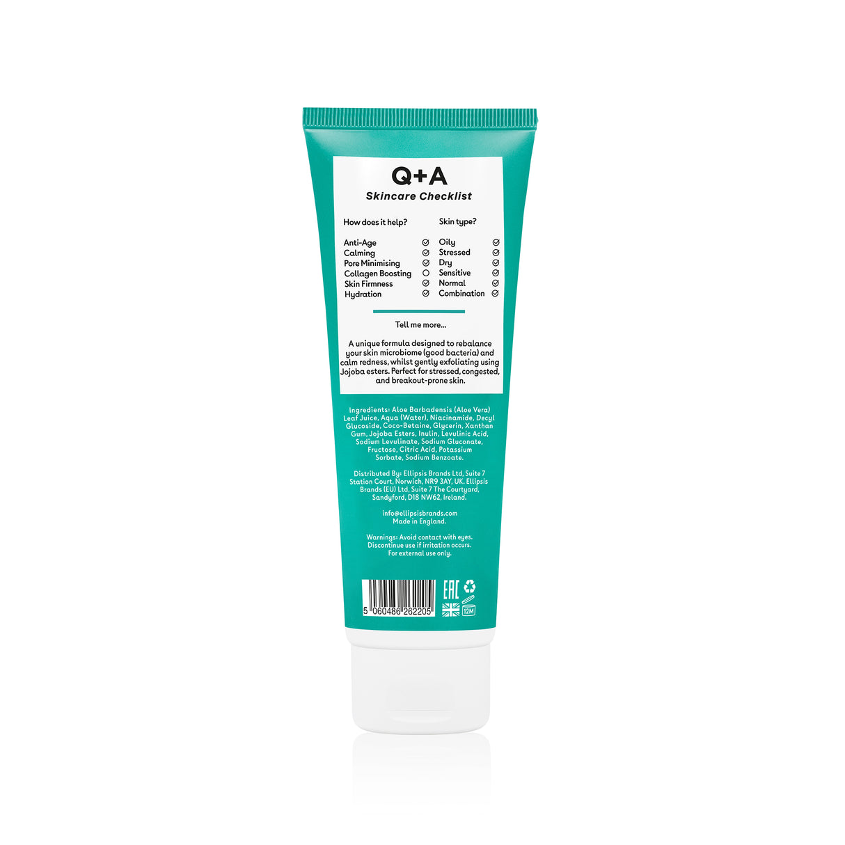 Q+A Niacinamide Gentle Exfoliating Cleanser - kuoriva kasvojen puhdistusaine back skicare checklist
