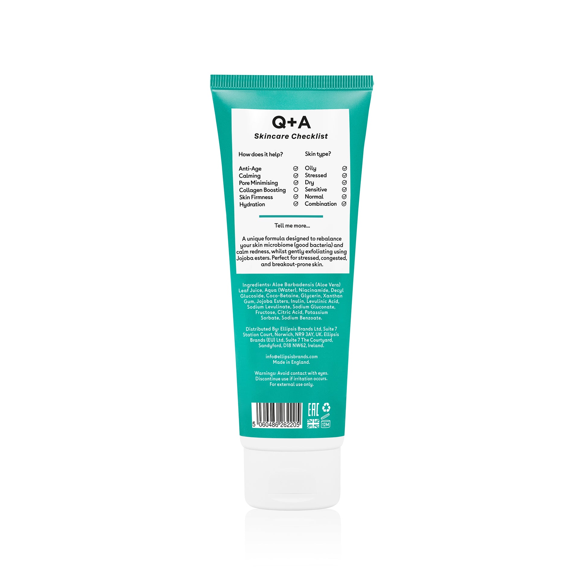 Q+A Niacinamide Gentle Exfoliating Cleanser - kuoriva kasvojen puhdistusaine back skicare checklist