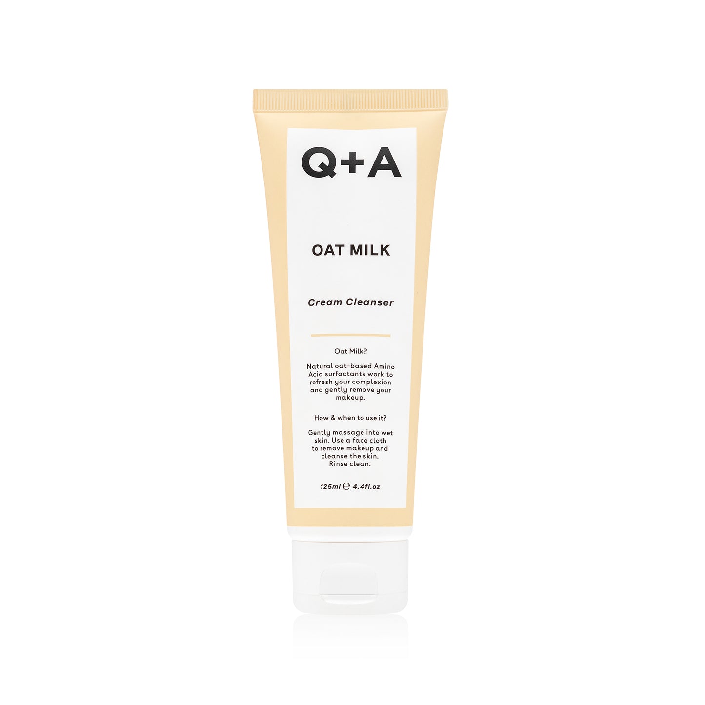 Q+A Oat Milk Cream Cleanser - kasvojenpuhdistusaine kuivalle iholle sisältää kauraa putsari 125ml