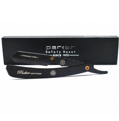 Parker SRXBLK Stainless Steel Barber Razor shavette musta laatikko